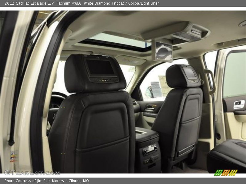 White Diamond Tricoat / Cocoa/Light Linen 2012 Cadillac Escalade ESV Platinum AWD