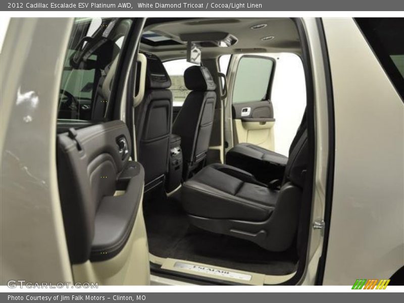 White Diamond Tricoat / Cocoa/Light Linen 2012 Cadillac Escalade ESV Platinum AWD