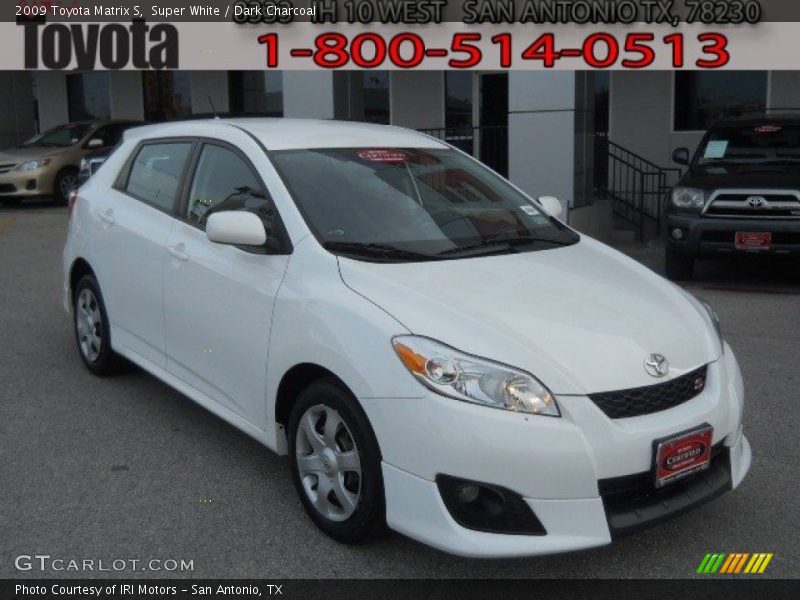 Super White / Dark Charcoal 2009 Toyota Matrix S