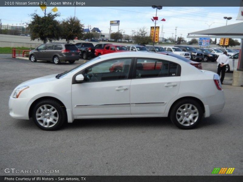 Aspen White / Beige 2010 Nissan Sentra 2.0