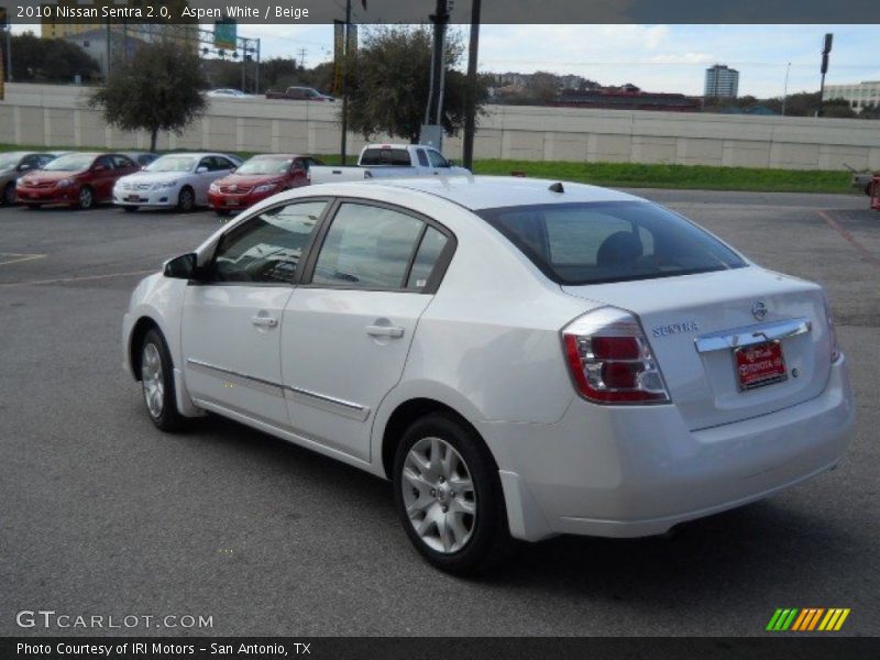 Aspen White / Beige 2010 Nissan Sentra 2.0