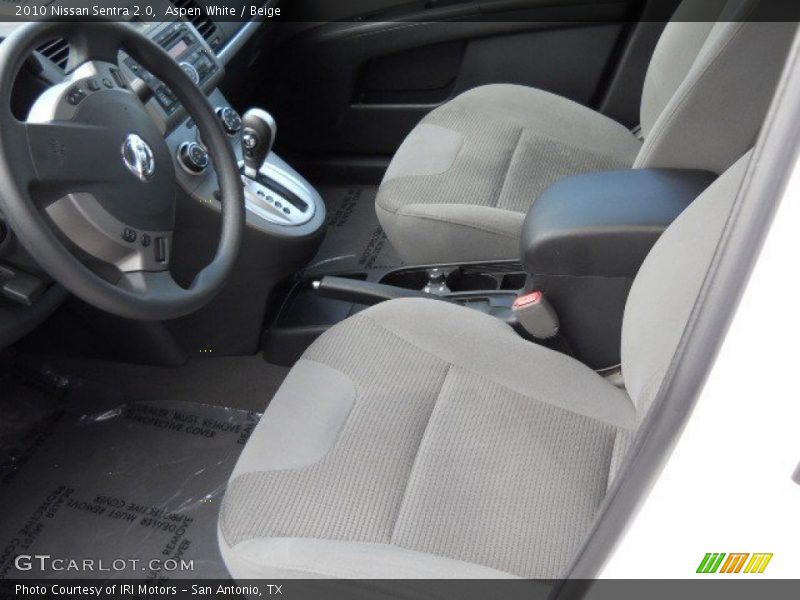 Aspen White / Beige 2010 Nissan Sentra 2.0