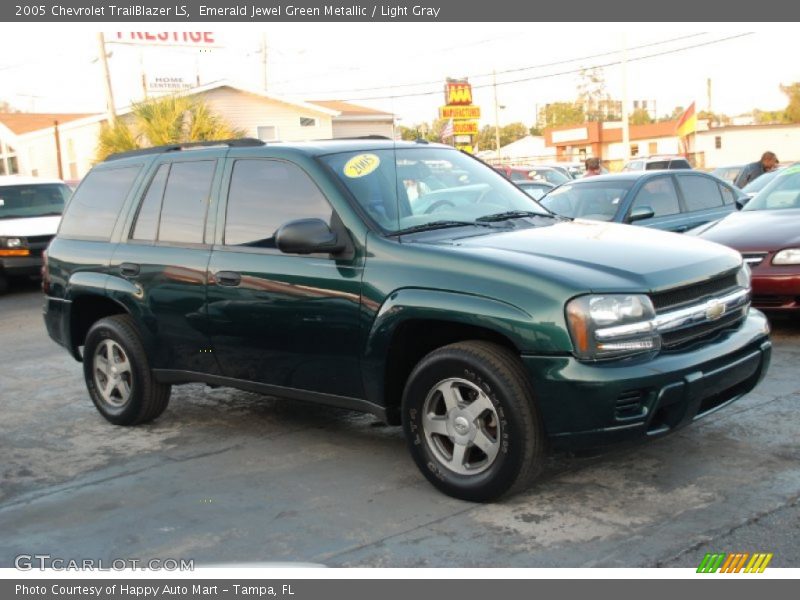 Emerald Jewel Green Metallic / Light Gray 2005 Chevrolet TrailBlazer LS