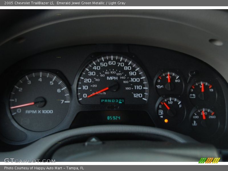 Emerald Jewel Green Metallic / Light Gray 2005 Chevrolet TrailBlazer LS