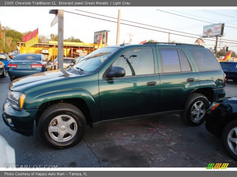 Emerald Jewel Green Metallic / Light Gray 2005 Chevrolet TrailBlazer LS