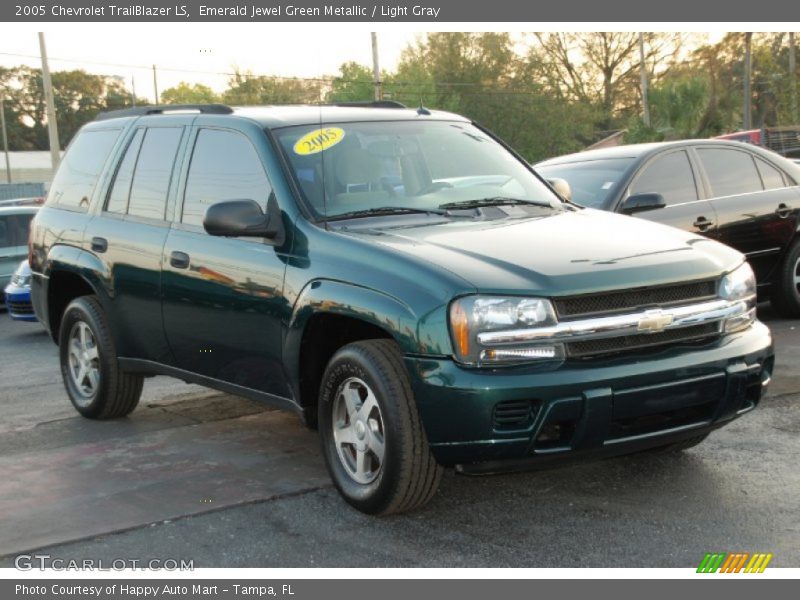 Emerald Jewel Green Metallic / Light Gray 2005 Chevrolet TrailBlazer LS