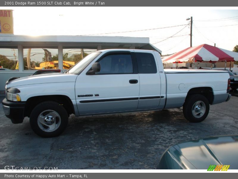 Bright White / Tan 2001 Dodge Ram 1500 SLT Club Cab