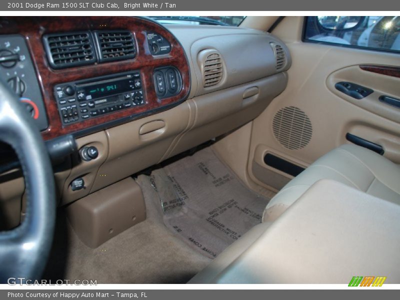 Bright White / Tan 2001 Dodge Ram 1500 SLT Club Cab