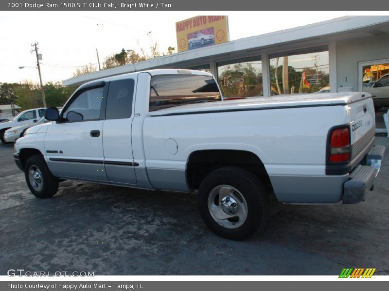 Bright White / Tan 2001 Dodge Ram 1500 SLT Club Cab