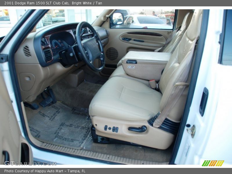 Bright White / Tan 2001 Dodge Ram 1500 SLT Club Cab