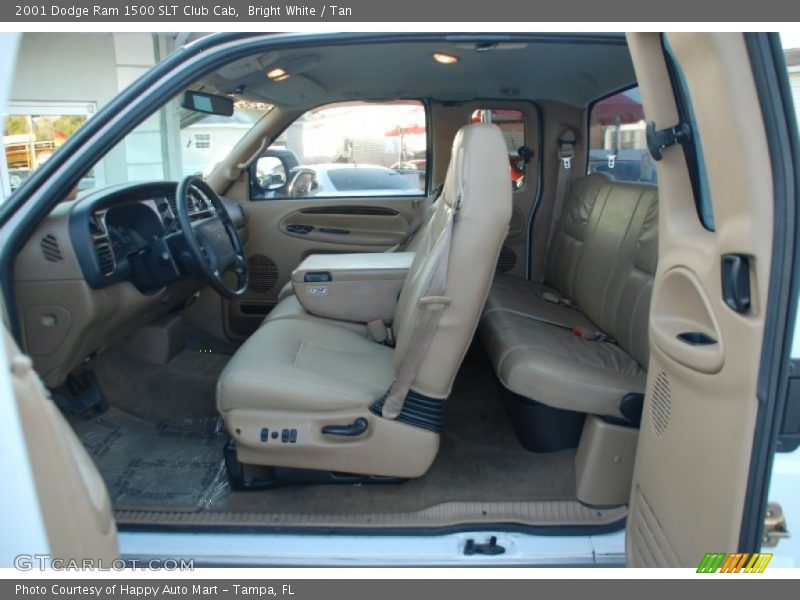 Bright White / Tan 2001 Dodge Ram 1500 SLT Club Cab