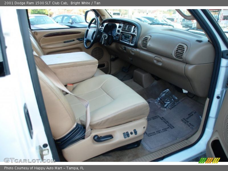 Bright White / Tan 2001 Dodge Ram 1500 SLT Club Cab