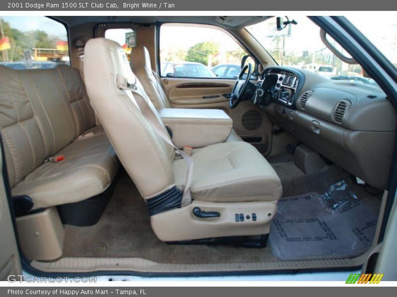Bright White / Tan 2001 Dodge Ram 1500 SLT Club Cab