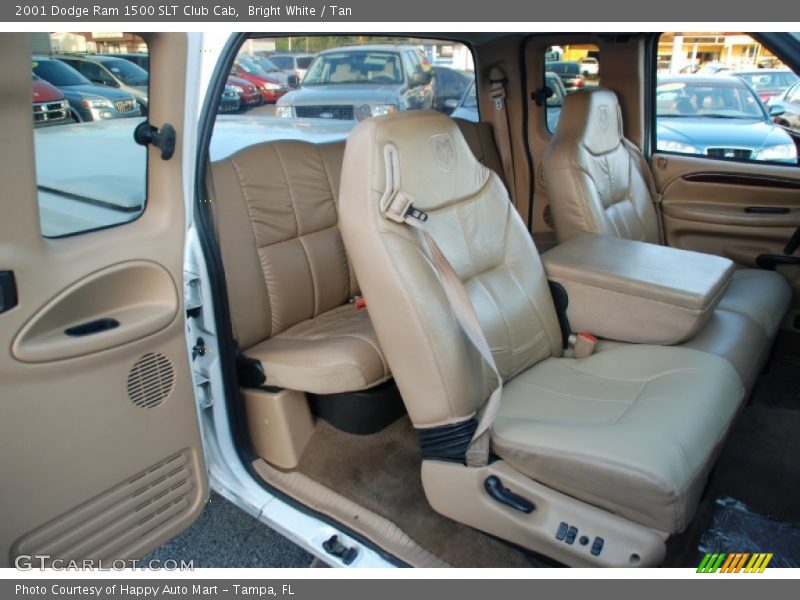 Bright White / Tan 2001 Dodge Ram 1500 SLT Club Cab