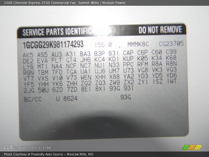 Summit White / Medium Pewter 2008 Chevrolet Express 2500 Commercial Van