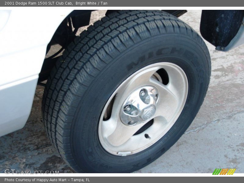 Bright White / Tan 2001 Dodge Ram 1500 SLT Club Cab