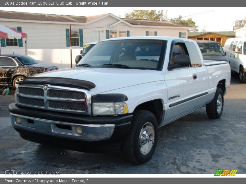 Bright White / Tan 2001 Dodge Ram 1500 SLT Club Cab