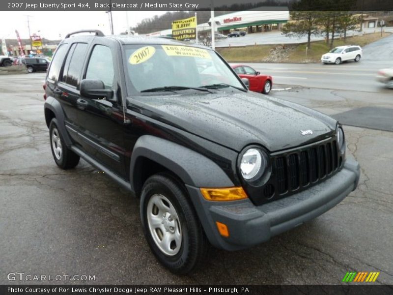Black Clearcoat / Medium Slate Gray 2007 Jeep Liberty Sport 4x4