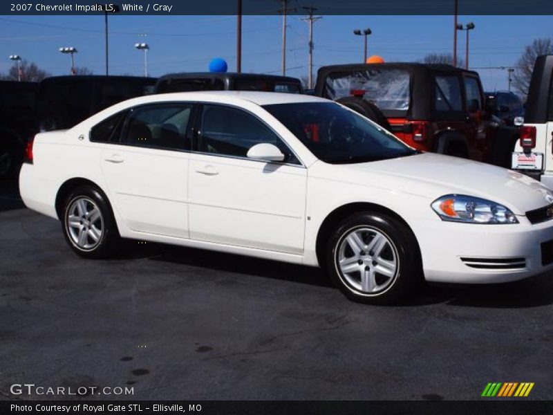 White / Gray 2007 Chevrolet Impala LS