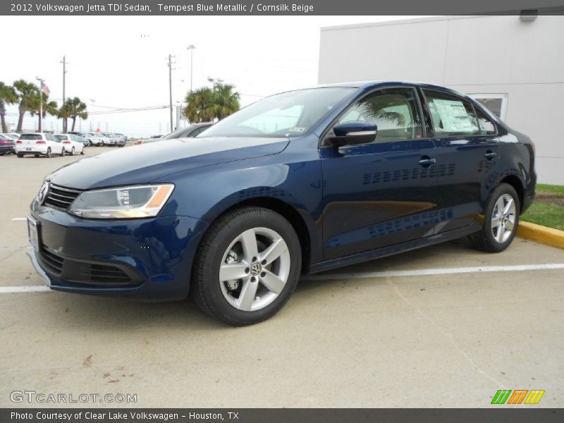 Tempest Blue Metallic / Cornsilk Beige 2012 Volkswagen Jetta TDI Sedan