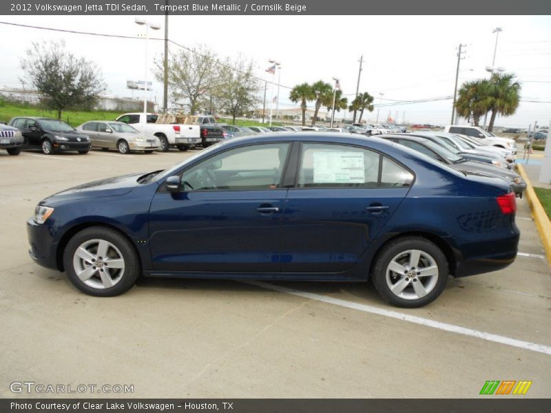 Tempest Blue Metallic / Cornsilk Beige 2012 Volkswagen Jetta TDI Sedan