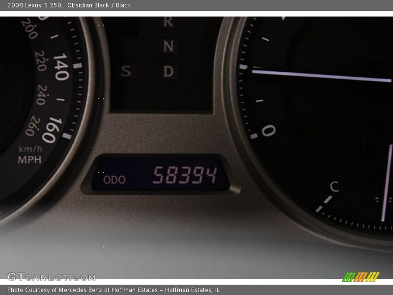 Obsidian Black / Black 2008 Lexus IS 350