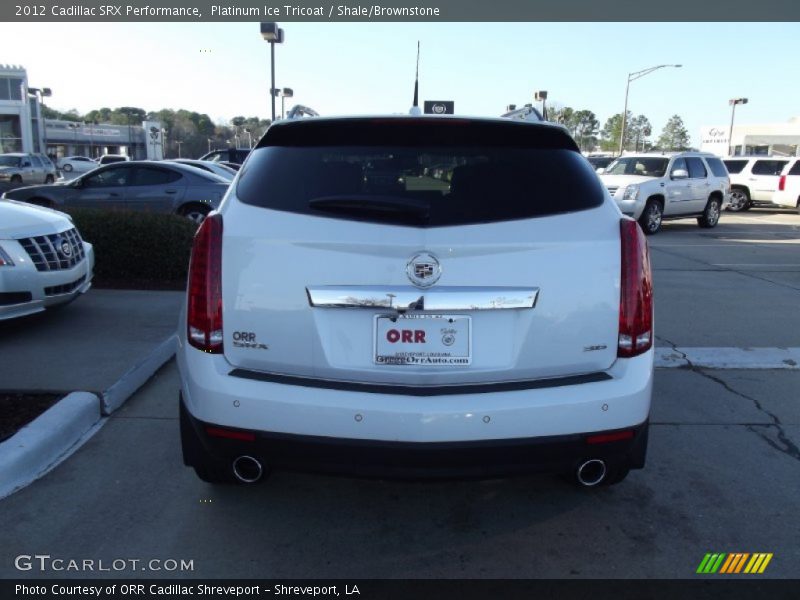 Platinum Ice Tricoat / Shale/Brownstone 2012 Cadillac SRX Performance