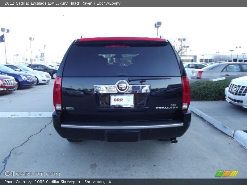 Black Raven / Ebony/Ebony 2012 Cadillac Escalade ESV Luxury