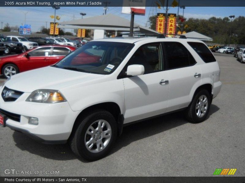 Aspen White Pearl / Saddle 2005 Acura MDX Touring