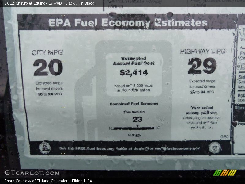 Black / Jet Black 2012 Chevrolet Equinox LS AWD