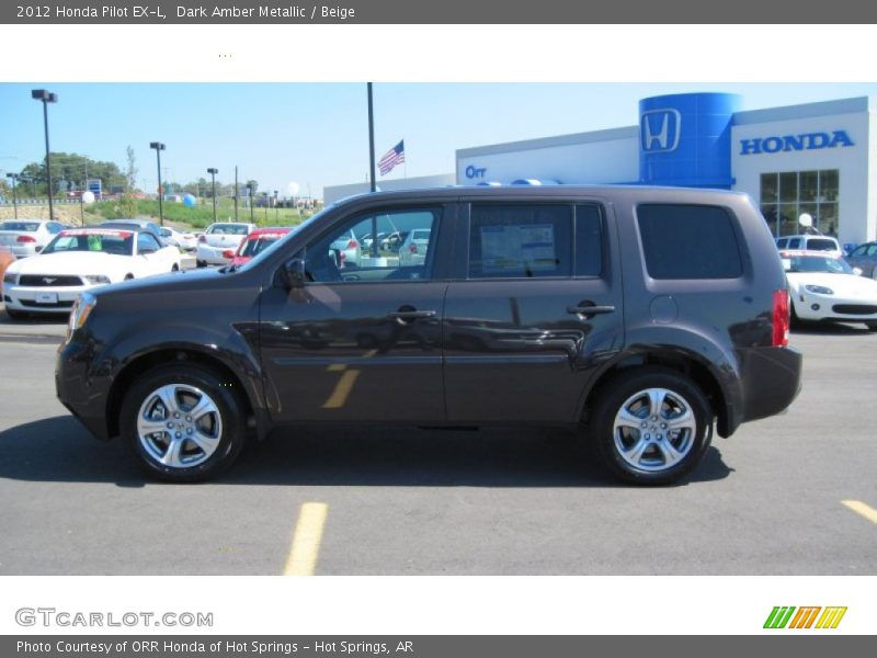 Dark Amber Metallic / Beige 2012 Honda Pilot EX-L
