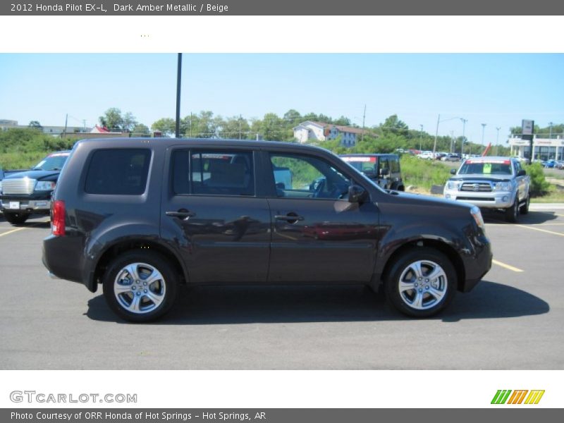 Dark Amber Metallic / Beige 2012 Honda Pilot EX-L