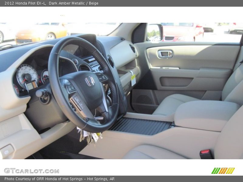 Dark Amber Metallic / Beige 2012 Honda Pilot EX-L