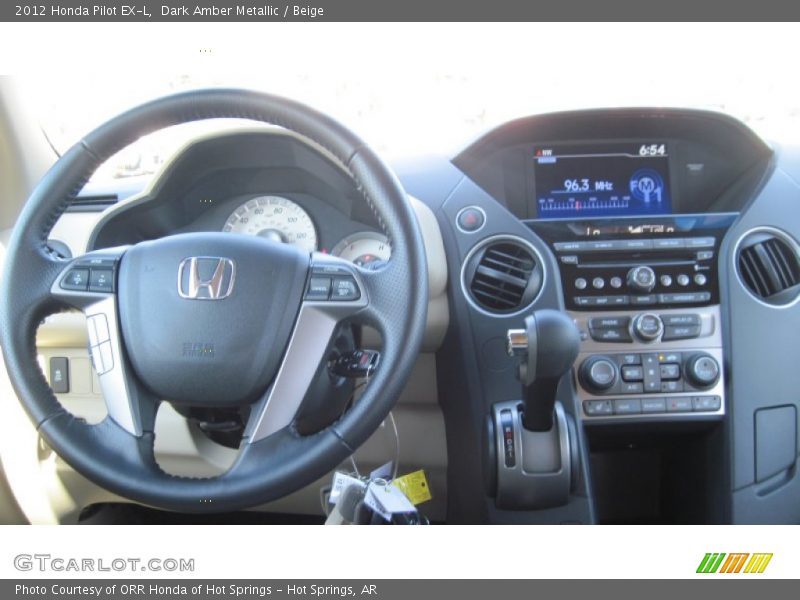 Dark Amber Metallic / Beige 2012 Honda Pilot EX-L