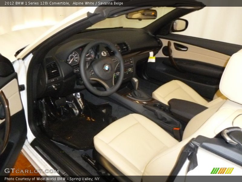 Alpine White / Savanna Beige 2012 BMW 1 Series 128i Convertible