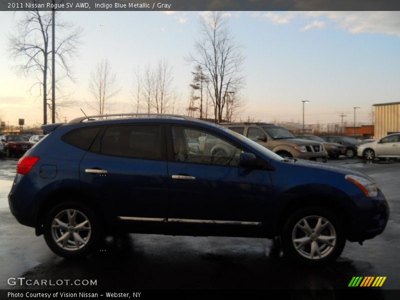 Indigo Blue Metallic / Gray 2011 Nissan Rogue SV AWD