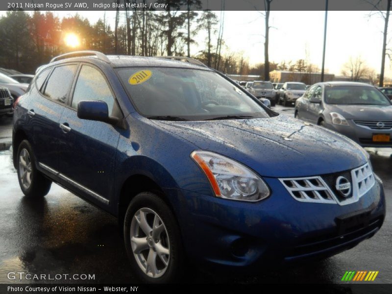 Indigo Blue Metallic / Gray 2011 Nissan Rogue SV AWD