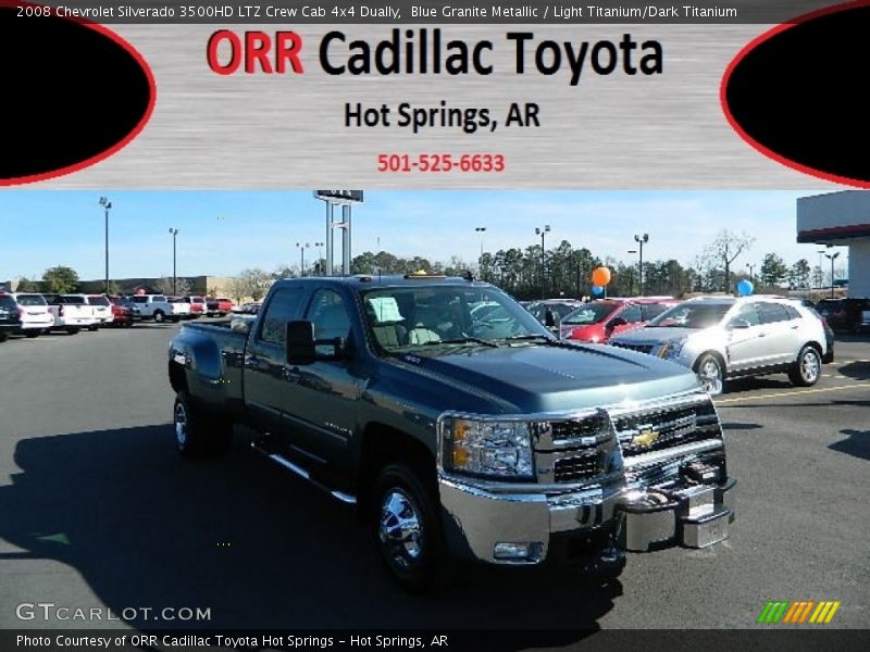 Blue Granite Metallic / Light Titanium/Dark Titanium 2008 Chevrolet Silverado 3500HD LTZ Crew Cab 4x4 Dually