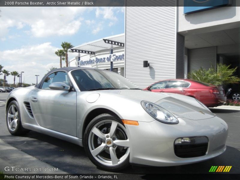 Arctic Silver Metallic / Black 2008 Porsche Boxster