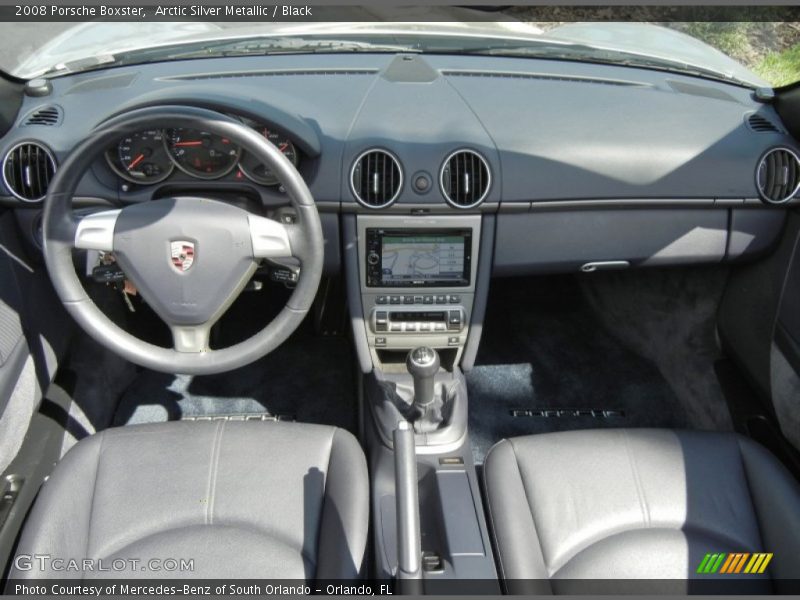 Arctic Silver Metallic / Black 2008 Porsche Boxster