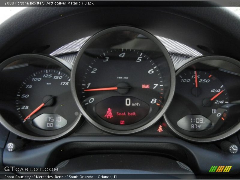 Arctic Silver Metallic / Black 2008 Porsche Boxster