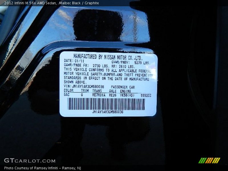 2012 M 56x AWD Sedan Malbec Black Color Code GAC