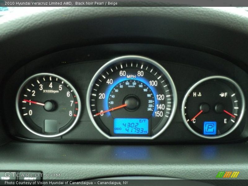  2010 Veracruz Limited AWD Limited AWD Gauges