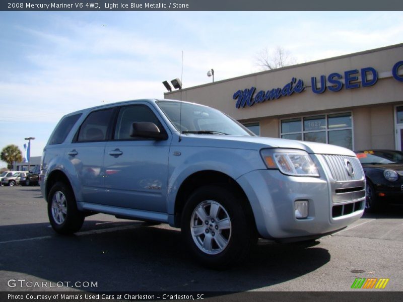 Light Ice Blue Metallic / Stone 2008 Mercury Mariner V6 4WD