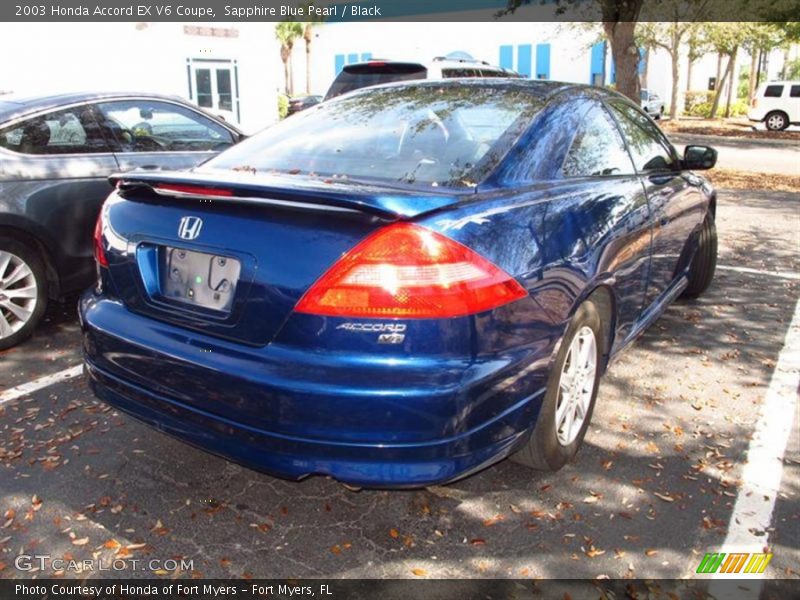 Sapphire Blue Pearl / Black 2003 Honda Accord EX V6 Coupe