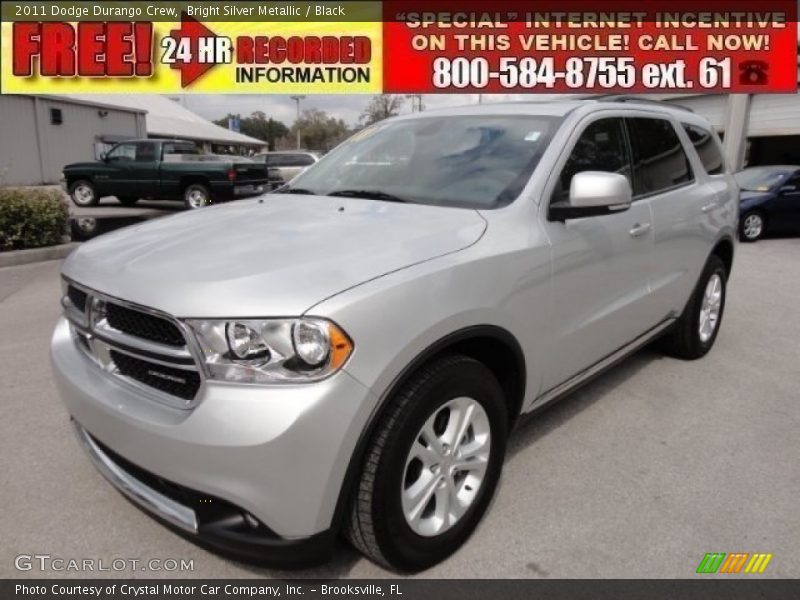 Bright Silver Metallic / Black 2011 Dodge Durango Crew