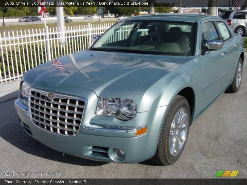 Clearwater Blue Pearl / Dark Khaki/Light Graystone 2009 Chrysler 300 Limited