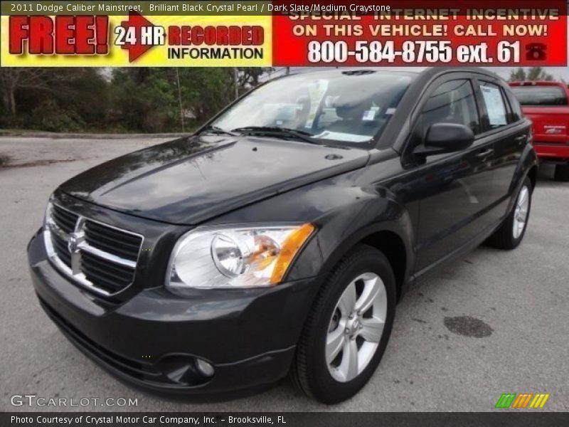Brilliant Black Crystal Pearl / Dark Slate/Medium Graystone 2011 Dodge Caliber Mainstreet