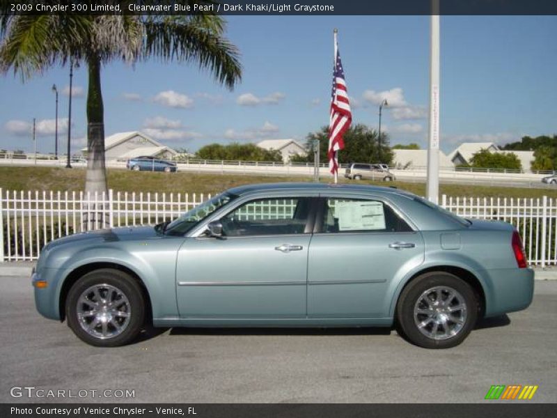 Clearwater Blue Pearl / Dark Khaki/Light Graystone 2009 Chrysler 300 Limited