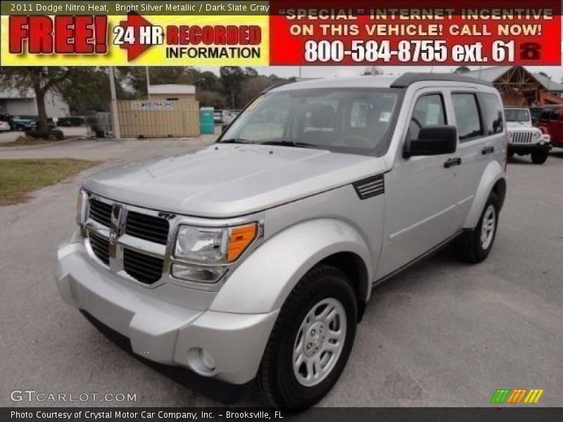 Bright Silver Metallic / Dark Slate Gray 2011 Dodge Nitro Heat